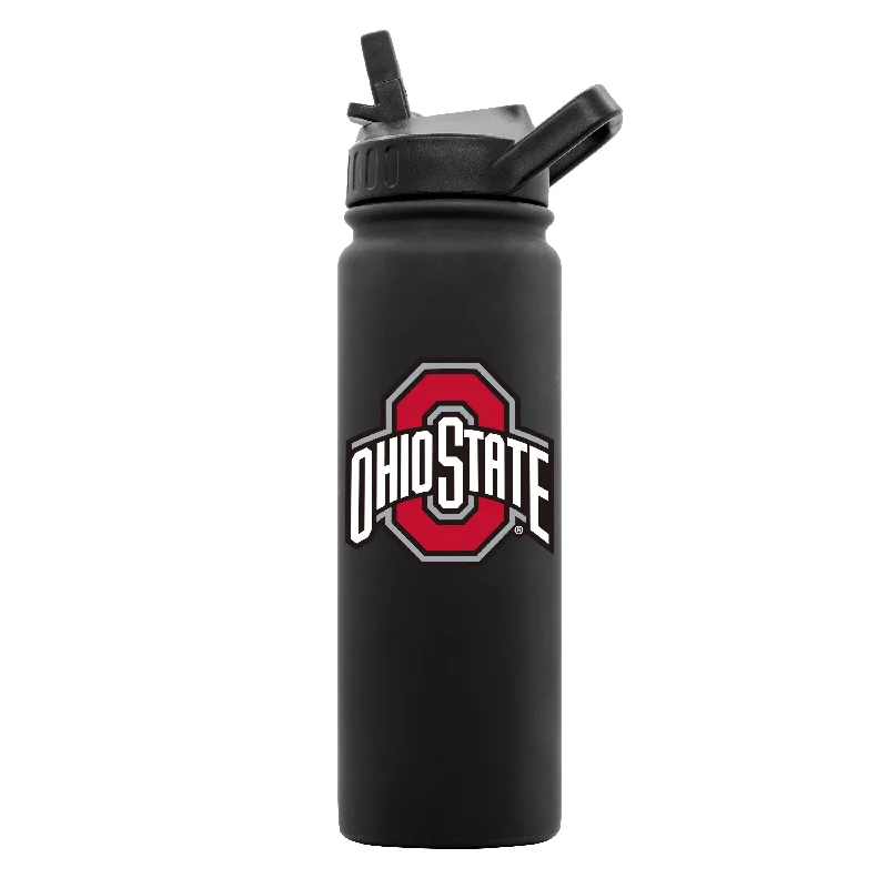 Team Mug For Clubs-Ohio State 24oz Black Soft Touch Dbl Wall Btl