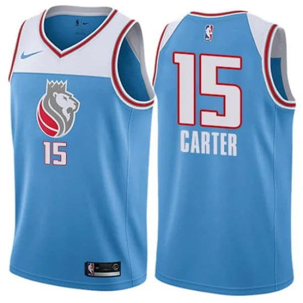 Basketball Jersey For Coaches-Men's Sacramento Kings #15 Vince Carter Blue Stitched Basketball Jersey