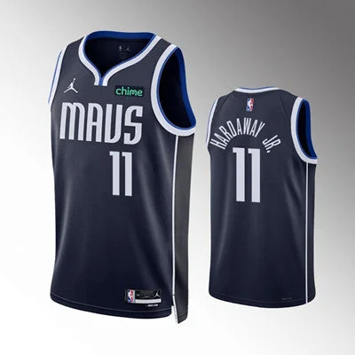 Men's Dallas Mavericks #11 Tim Hardaway Jr. Navy Statement Edition Stitched Basketball Basketball Jersey