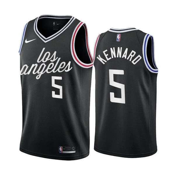 Basketball Jersey With Logo-Men's Los Angeles Clippers #5 Luke Kennard 2022/23 Black City Edition Stitched Basketball Jersey