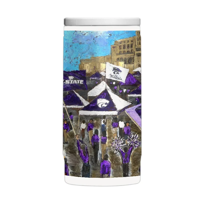 Team Mug For Gifts-Kansas State 12oz Collector Powder Coat Slim Can Coolie