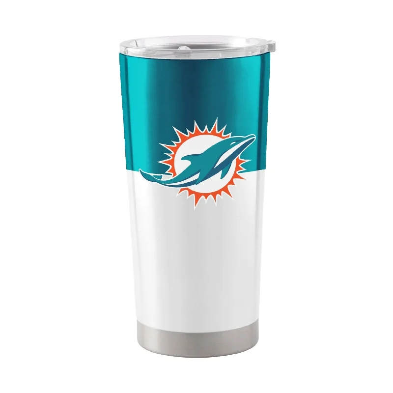 Team Mug For Writers-Miami Dolphins 20oz Colorblock Stainless Tumbler