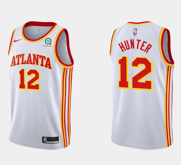 Basketball Jersey Premium Material-Men's Atlanta Hawks #12 De'andre Hunter White Stitched Basketball Basketball Jersey