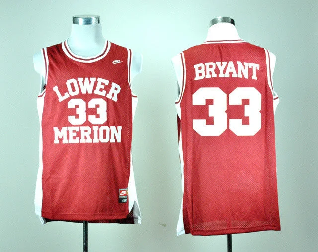 Basketball Jersey For Club Teams-Lower Merion High School Kobe Bryant 33 Red Throwback Basketball Jersey