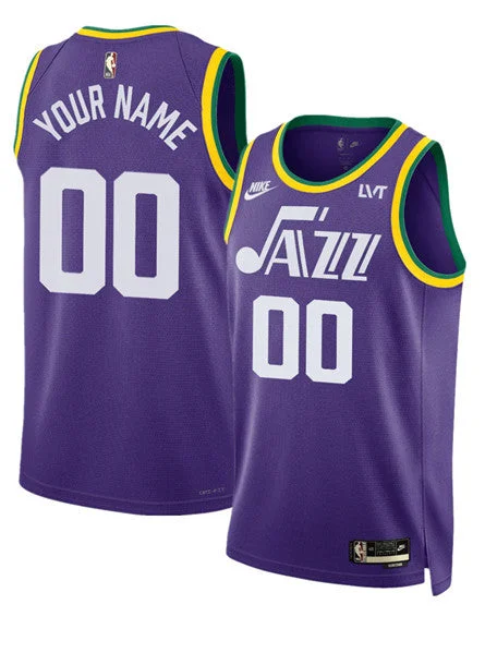 Basketball Jersey Lightweight And Durable-Men's Utah Jazz Active Player Custom Purple 2023 Classic Edition Stitched Basketball Basketball Jersey