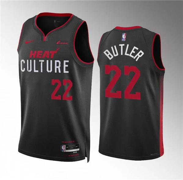 Basketball Jersey Customizable For Teams-Men's Miami Heat #22 Jimmy Butler Black 2023/24 City Edition Stitched Basketball Basketball Jersey