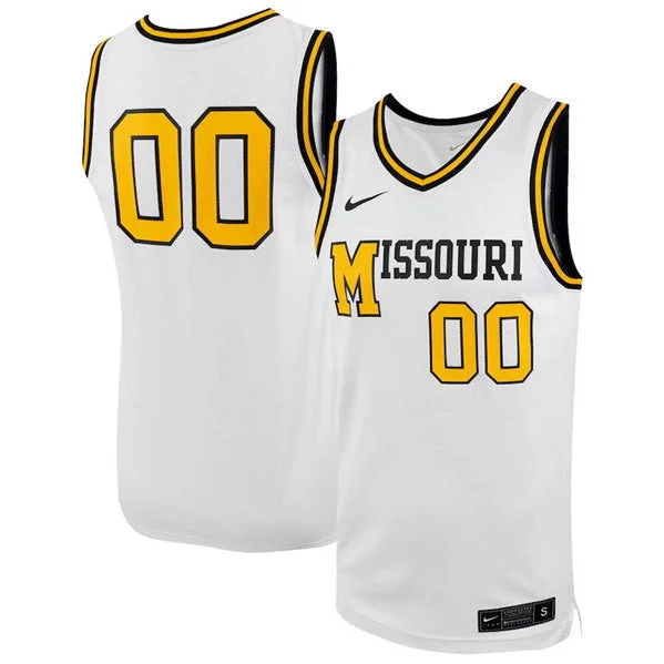 Basketball Jersey New Arrival-Men's Missouri Tigers #00 White Stitched Basketball Basketball Jersey