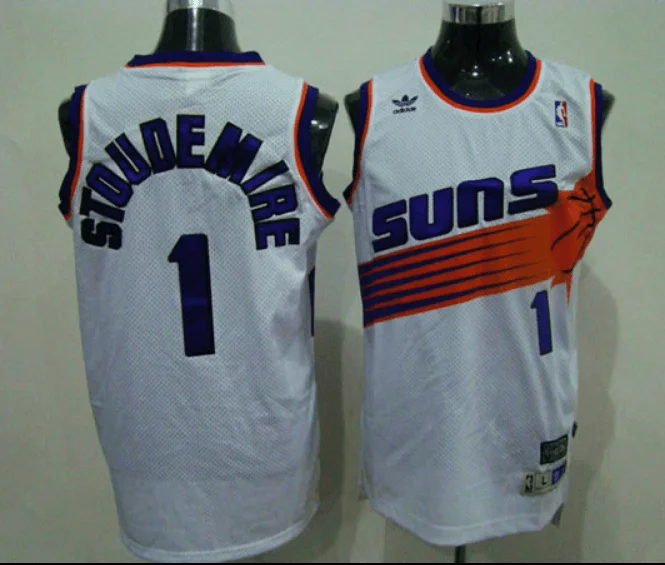 Basketball Jersey Slim Fit-Men's Phoenix Suns #1 Amar'e Stoudemire White Stitched Basketball Jersey