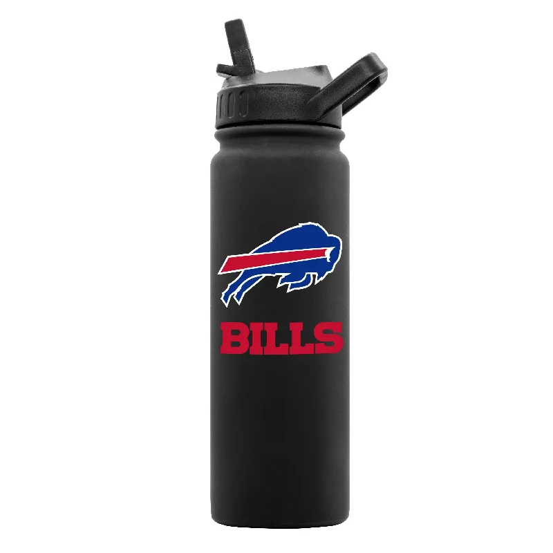 Team Mug For Corporate Branding-Buffalo Bills 24oz Black Soft Touch Bottle