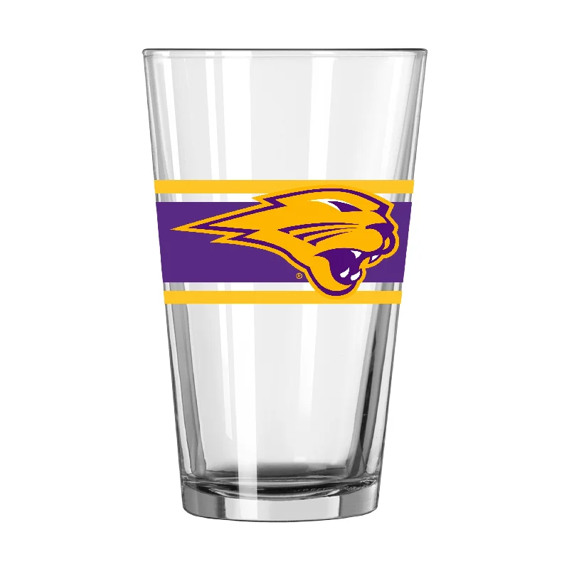 Team Mug High-End-Northern Iowa 16oz Stripe Pint Glass