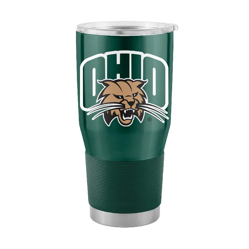 Team Mug With Leather Sleeve-Ohio Bobcats 30oz Swagger Stainless Steel Tumbler