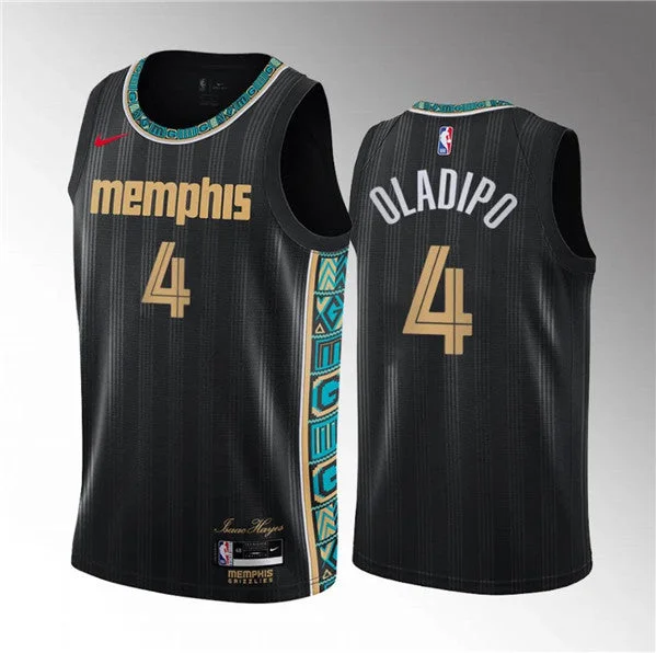 Basketball Jersey High Quality-Men's Memphis Grizzlies #4 Victor Oladipo Black City Edition Stitched Basketball Jersey