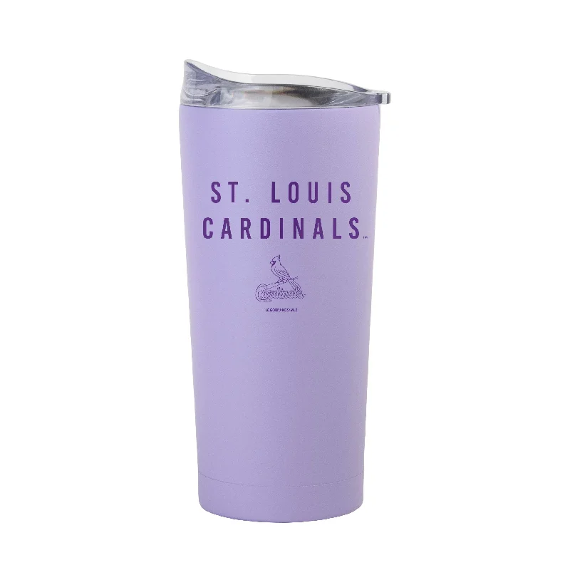 Team Mug With Wooden Handle-St. Louis Cardinals 20oz Tonal Lavender Powder Coat Tumbler