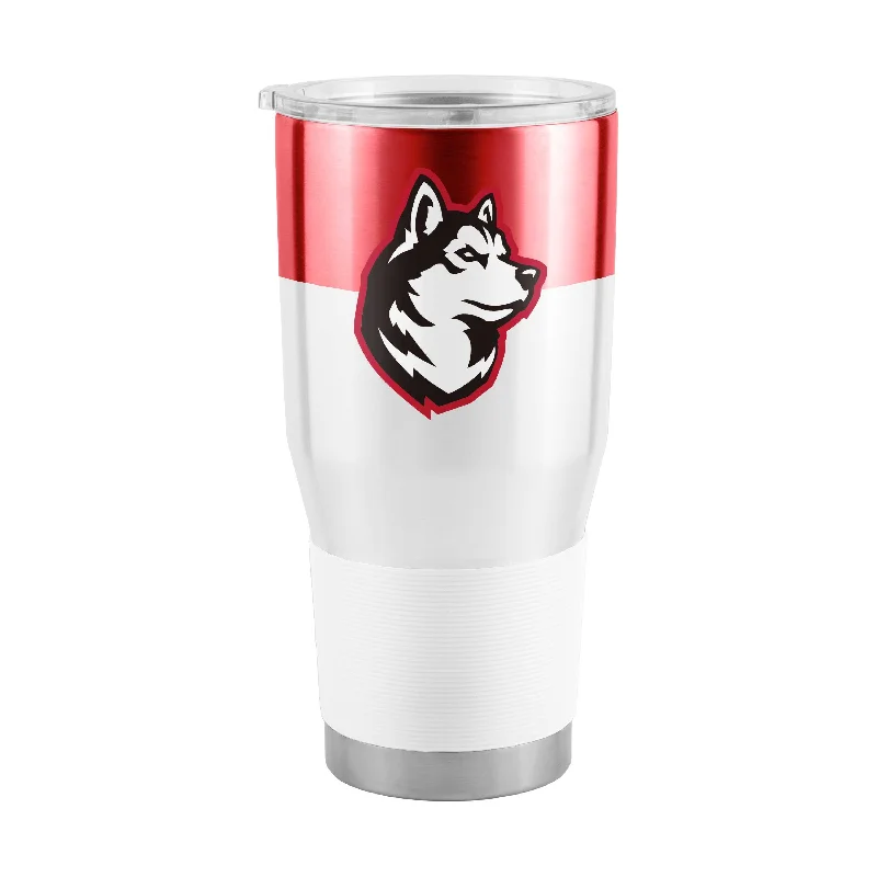 Team Mug With Minimalist Design-Northeastern 30oz Colorblock Stainless Steel Tumbler