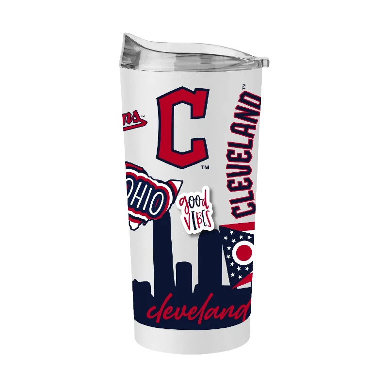 Team Mug With Photo-Cleveland Guardians 20oz Native Powder Coat Tumbler