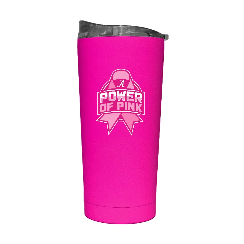 Team Mug With Monogram-Alabama Power of Pink 20oz Soft Touch Tumbler