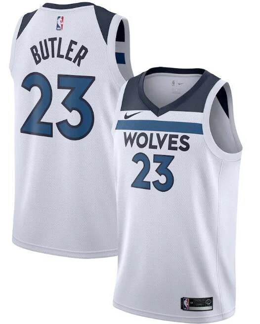 Basketball Jersey With Graphics-Men's Minnesota Timberwolves White #23 Jimmy Butler Association Edition Stitched Basketball Jersey