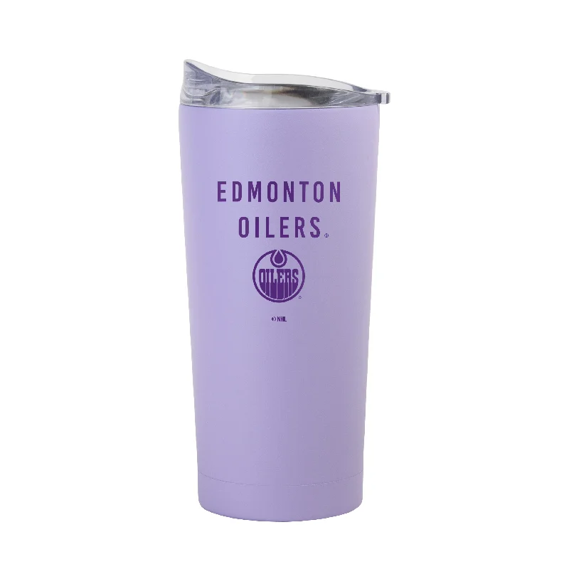 Team Mug For Personal Use-Edmonton Oilers 20oz Tonal Lavender Powder Coat Tumbler