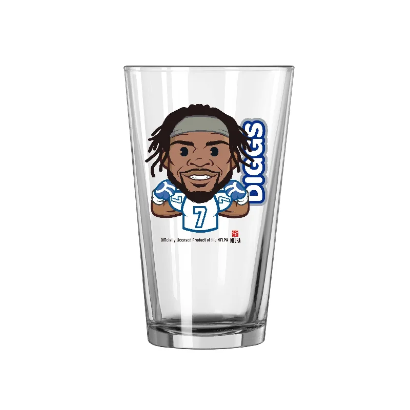 Team Mug With Custom Print-Dallas Cowboys Trevon Diggs Caricature 16oz Pint Glass