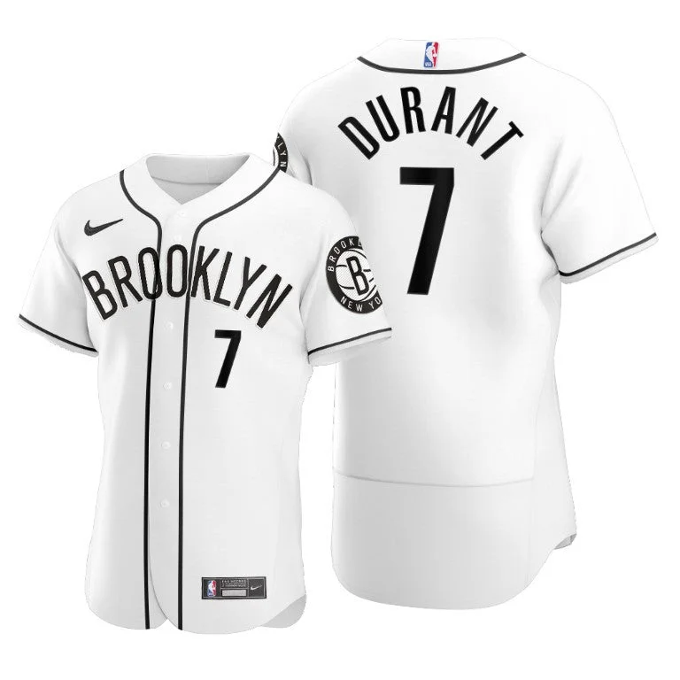 Basketball Jersey Designed For Maximum Comfort-Men's Brooklyn Nets #7 Kevin Durant 2020 White X Crossover Edition Stitched Basketball Jersey