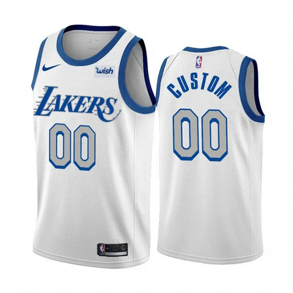 Basketball Jersey Durable Stitching-Men's Los Angeles Lakers Active Player City Edition 2020-21 New Blue Silver Logo Stitched Basketball Jersey