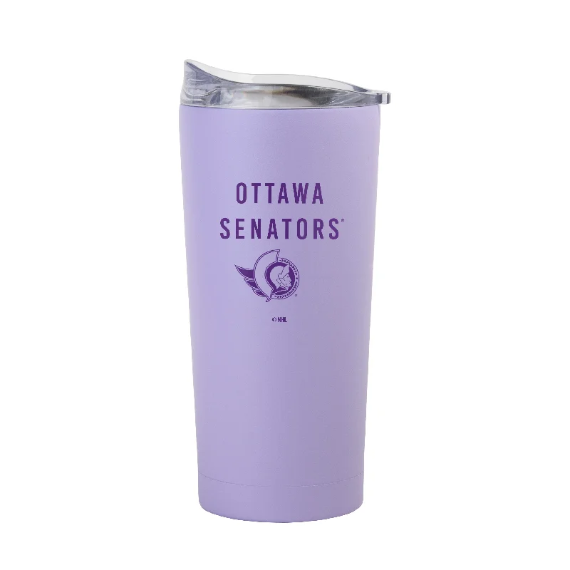 Team Mug With Embossed Design-Ottawa Senators 20oz Tonal Lavender Powder Coat Tumbler