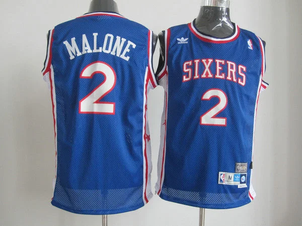 Basketball Jersey Yellow And Black-76ers 2 MALONE blue Basketball Jerseys