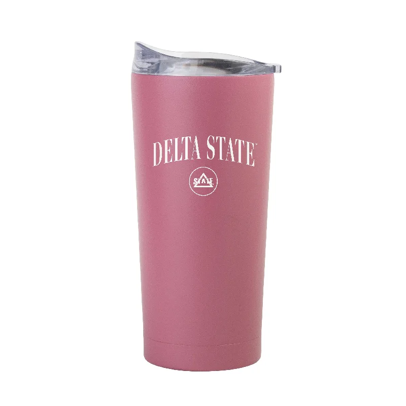 Team Mug With Floral Design-Delta State 20oz Cinch Berry Powder Coat Tumbler