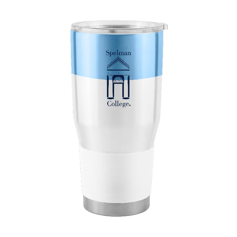 Team Mug For Camping-Spelman College 30oz Colorblock Stainless Steel Tumbler