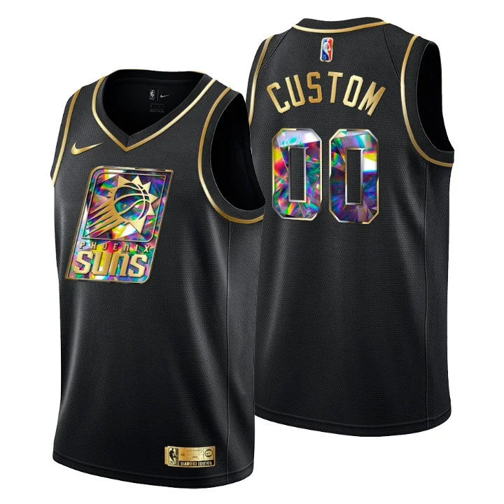 Basketball Jersey Gym-Ready-Men's Phoenix Suns Active Player Custom 2021/22 Black Golden Edition Diamond Logo Black 75th Anniversary Stitched Basketball Basketball Jersey