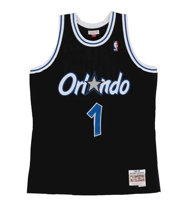 Basketball Jersey Eye-Catching Design-Men's Orlando Magic #1 Penny Hardaway Black Throwback Stitched Basketball Jersey