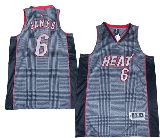 Basketball Jersey With Bold Colors-Miami Heat 6 JAMES black Classic Basketball Jerseys