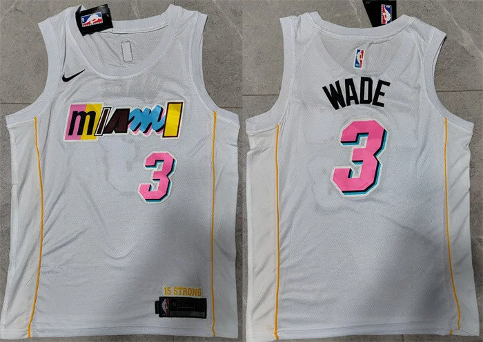 Basketball Jersey Best Sellers-Men's Miami Heat #3 Dwyane Wade 2022/23 White City Edition Stitched Basketball Jersey