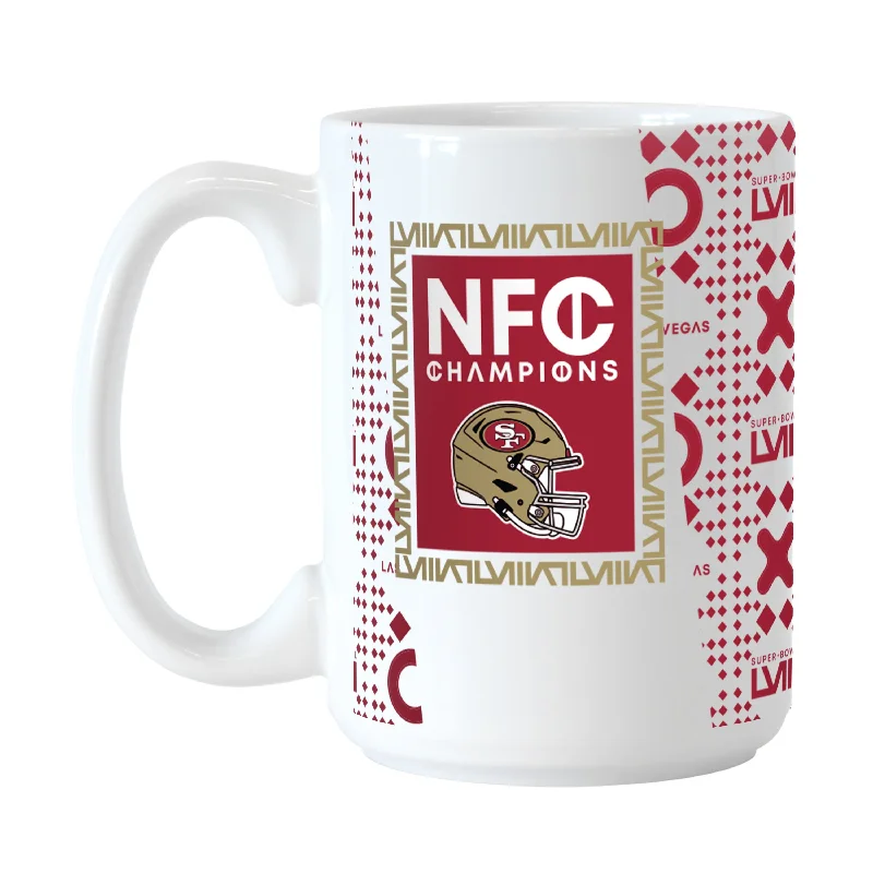 Team Mug Ceramic-San Francisco 49ers 15oz NFC Conference Champs Roster Sublimated Mug