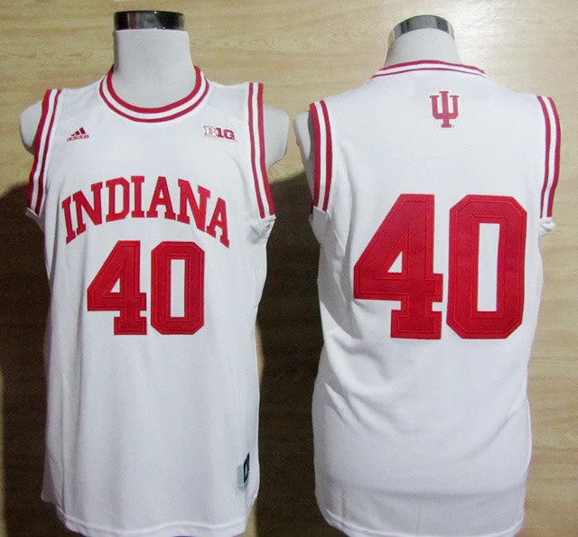 Basketball Jersey Iconic Colors-Indiana Hoosiers 40 Cody Zeller White B10 Basketball Jerseys