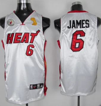 Basketball Jersey For Athletes-Heat 6 James White 2013 Champion&25th Patch Basketball Jerseys